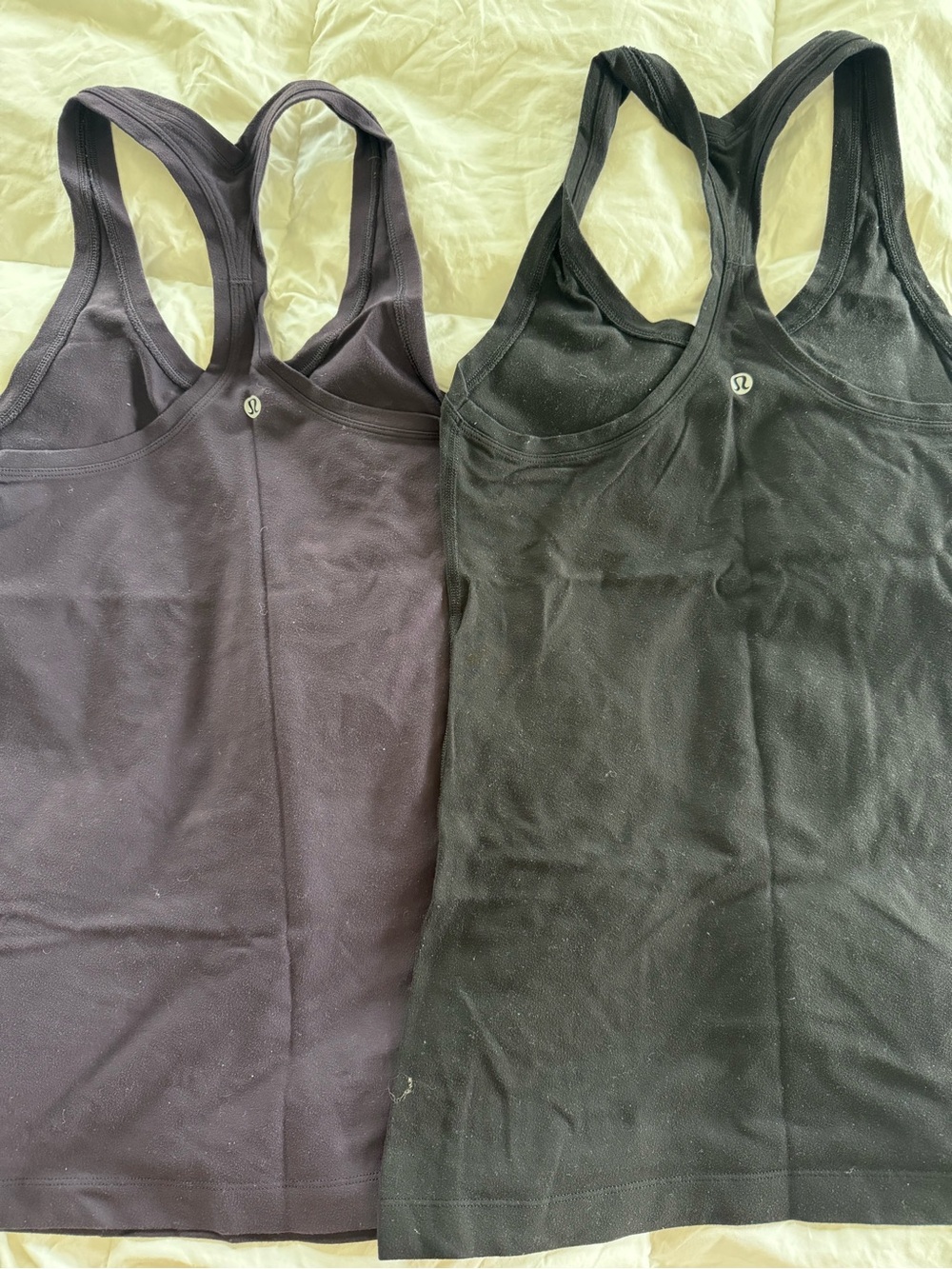 Lululemon racerback tanks in Taupe, Burgundy, Black, and Deep Plum - Picture 3 of 5